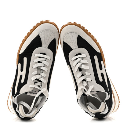 Hermes Suede Goatskin Mens Jet Sneakers 43 Beige Black 2 of 12