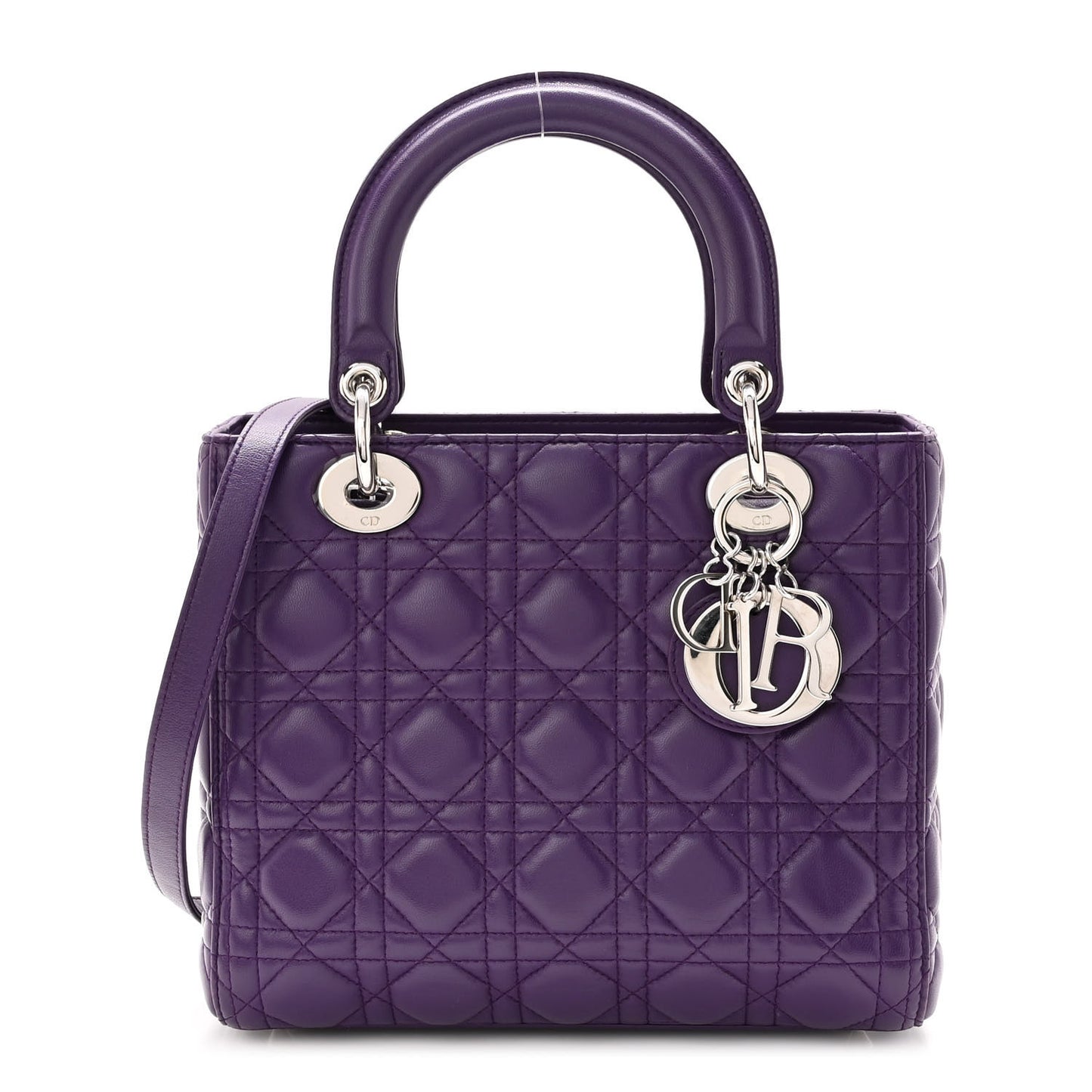 Lambskin Cannage Medium Lady Dior Purple