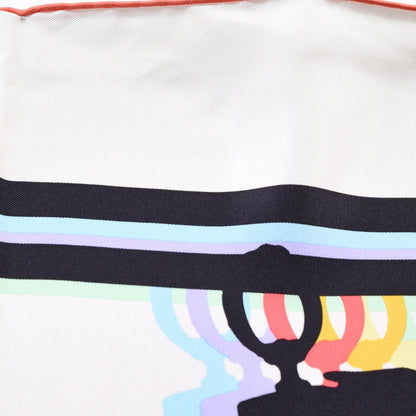 Hermes Silk Brides De Gala Shadow Scarf 90 Creme Black Rose Fluo 3 of 6