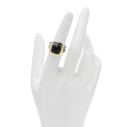 David Yurman Sterling Silver 18K Yellow Gold Black Onyx 11mm Albion Ring 52 6 2 of 4