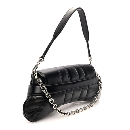 Gucci Nappa Vertical Matelasse Medium Maxi Horsebit Chain Shoulder Bag Black 3 of 9