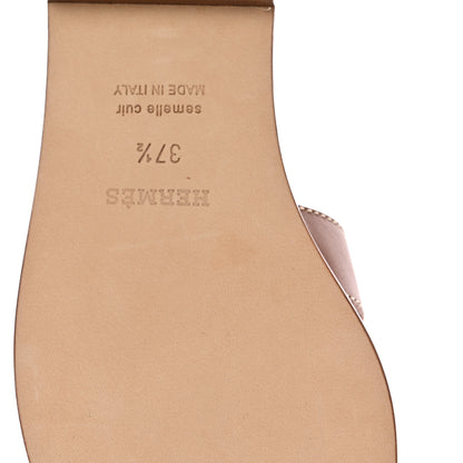 Hermes Box Calfskin Oran Sandals 37.5 Gold 11 of 13