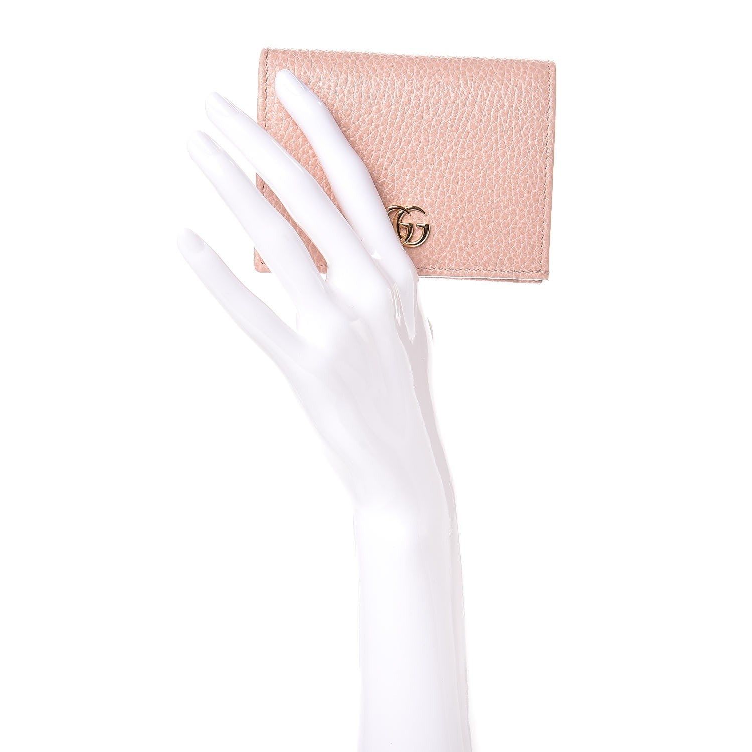 Gucci Dollar Calfskin GG Marmont Card Case Perfect Pink 2 of 8
