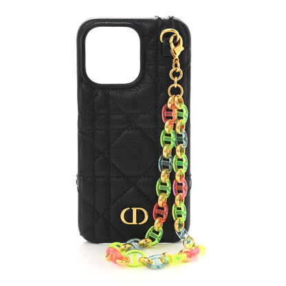 Christian Dior Calfskin Cannage Caro iPhone 13 Pro Case With Bracelet Black 1 of 5