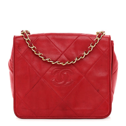 Chanel Lambskin Quilted CC Shoulder Bag Red 1 of 13