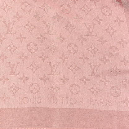 Louis Vuitton Silk Lurex Wool Monogram Shine Shawl Rose Velours 2 of 4