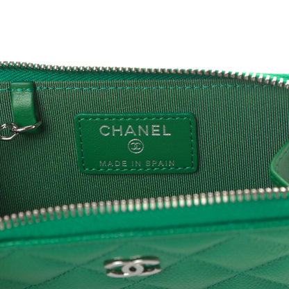 Chanel Caviar Quilted Zipped Key Holder Case Green 6 of 8