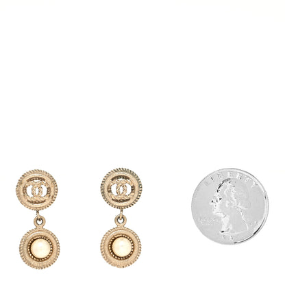 Chanel Pearl CC Dangle Earrings Gold 2 of 5