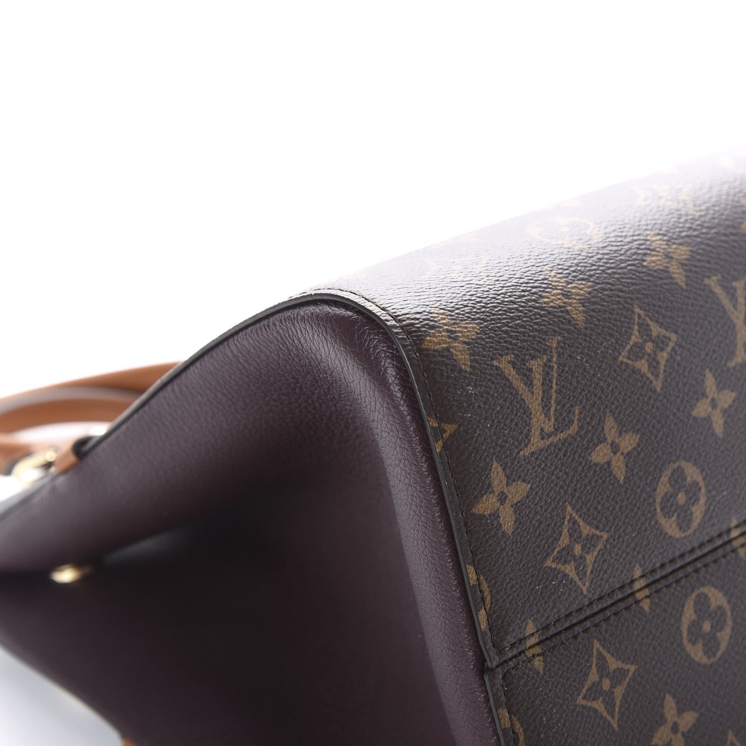 Louis Vuitton Calfskin Monogram Fold Tote MM Black Wine Cream 8 of 10