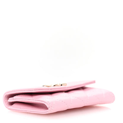 Chanel Caviar Quilted CC Flap Card Holder Pink 4 of 10