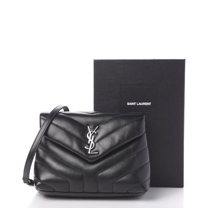 Saint Laurent Calfskin Y Quilted Monogram Toy Loulou Crossbody Bag Black 10 of 10