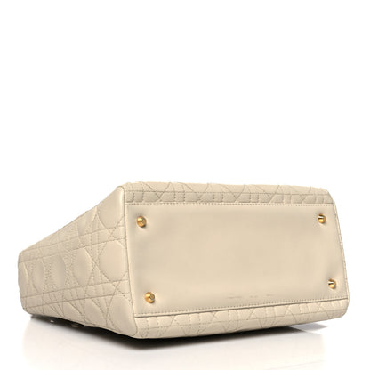 Christian Dior Lambskin Cannage Medium Lady Dior Light Beige 4 of 13