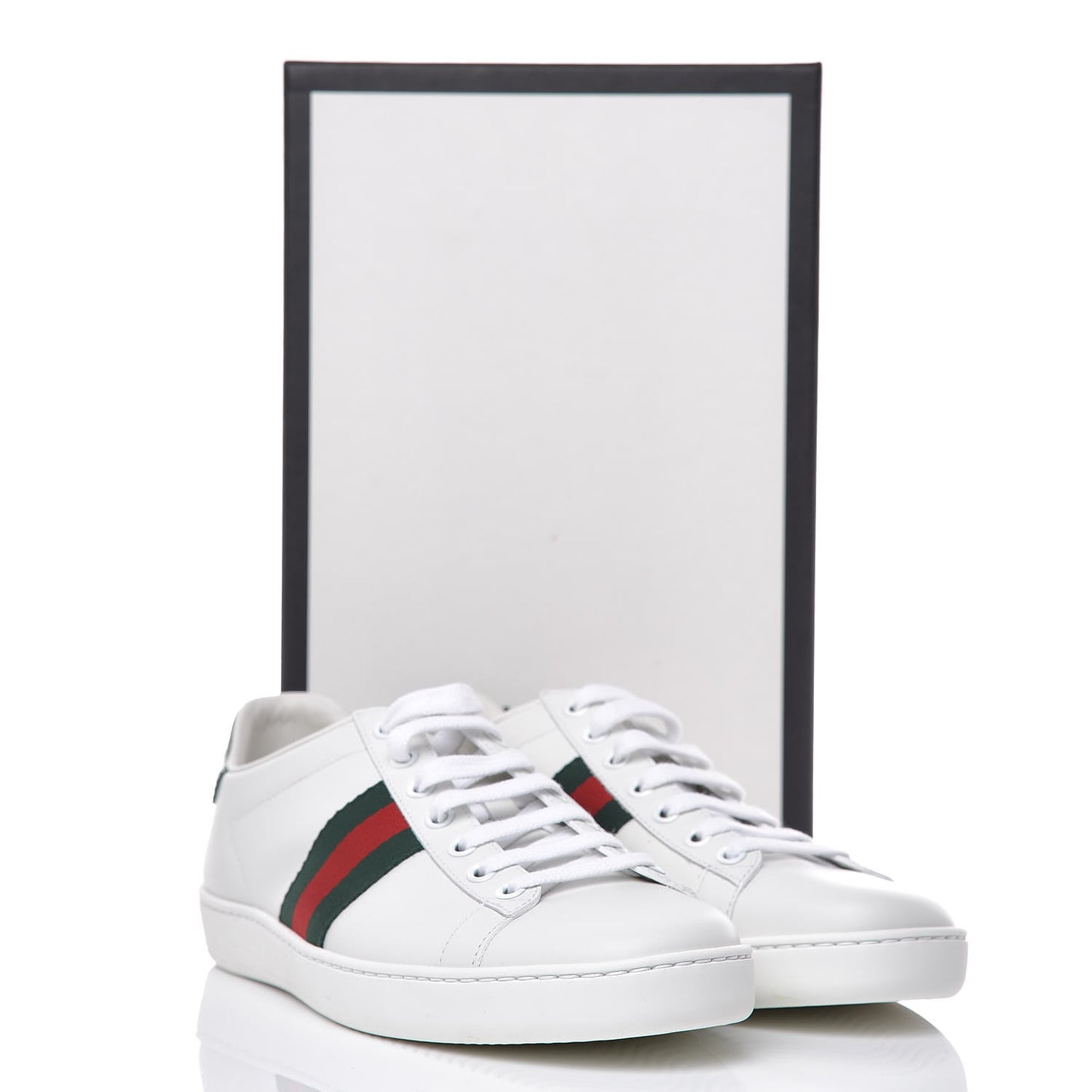Calfskin Crocodile Web Ace Sneakers 35.8 White Blue