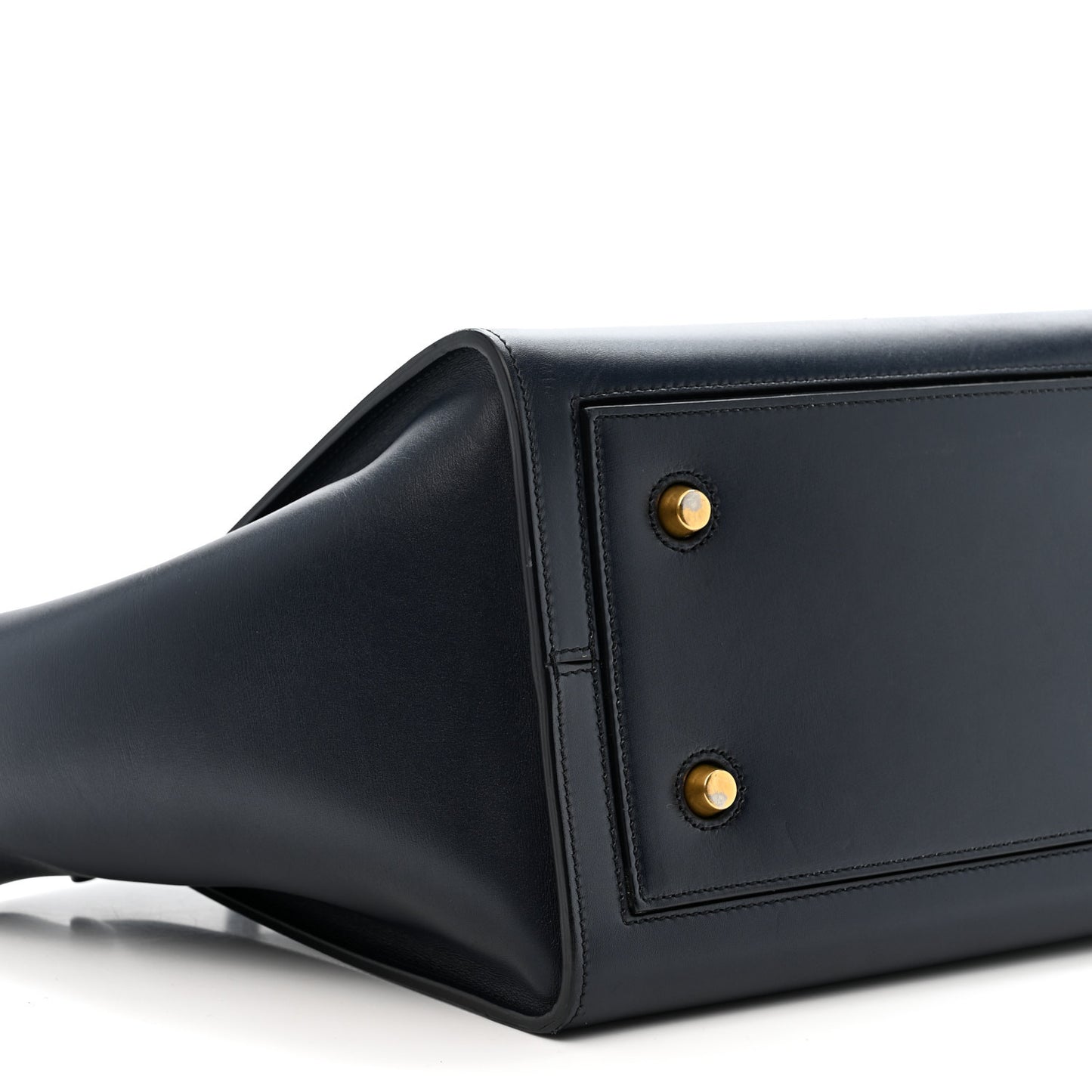 Palmelato Calfskin Mini Tie Knot Tote Navy Blue