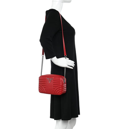Prada Soft Calfskin Diagramme Camera Bag Rosso 2 of 12