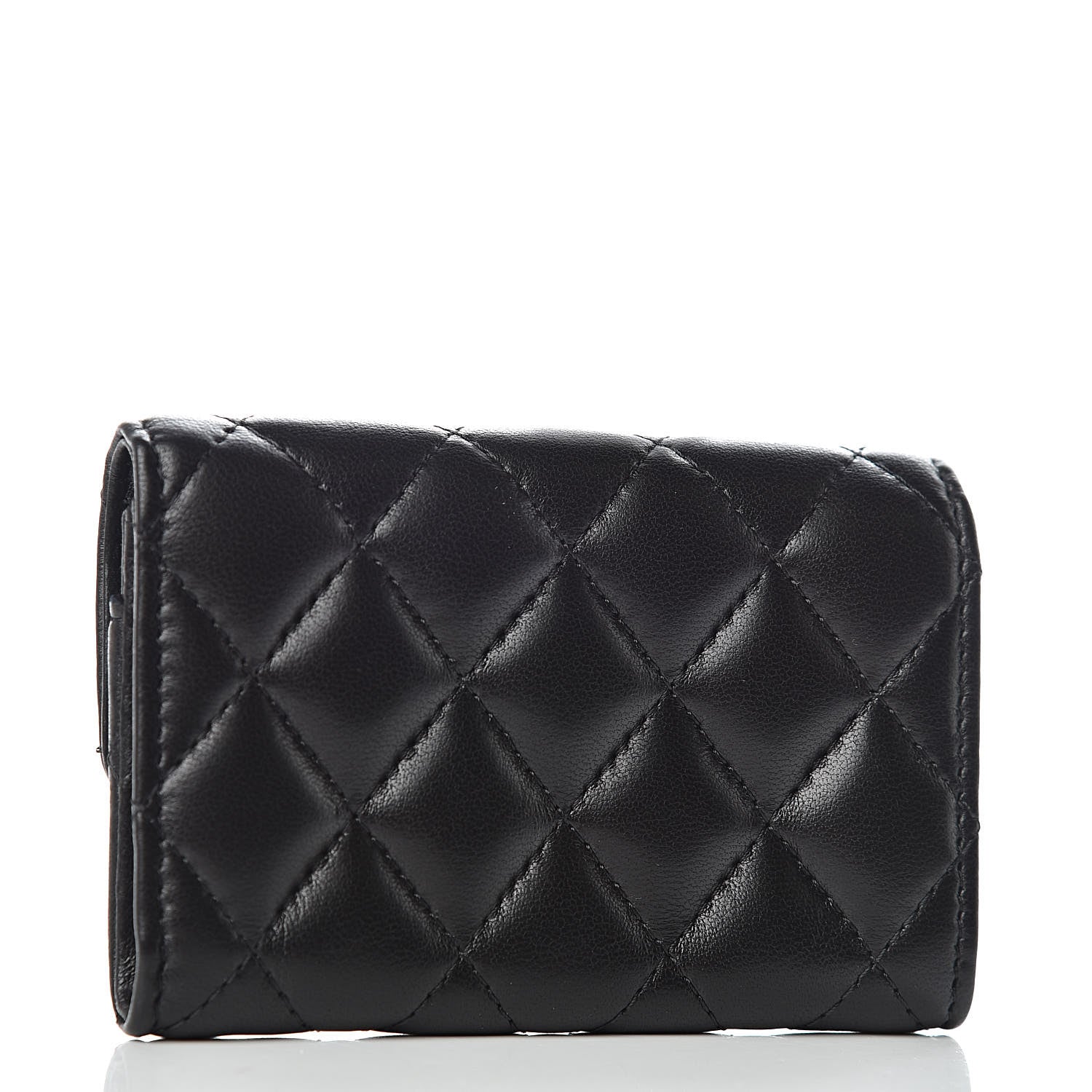 Chanel Lambskin Quilted Flap Card Holder Black 3 of 8