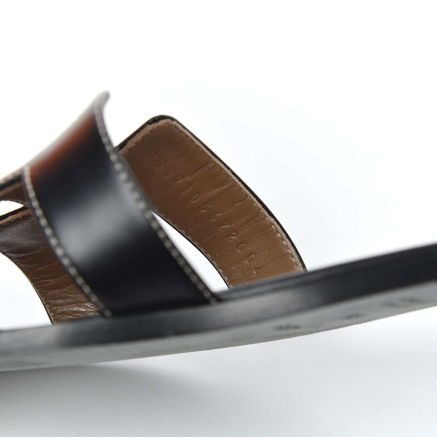 Hermes Box Calfskin Oran Sandals 38.5 Black 8 of 18