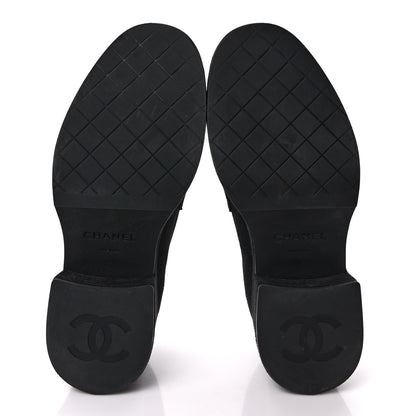 Chanel Suede CC Platform Loafers 36.5 Black 5 of 8