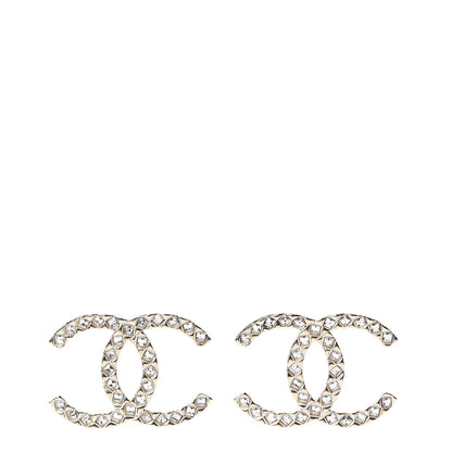 Chanel Baguette Crystal High Society CC Earrings Gold 1 of 5