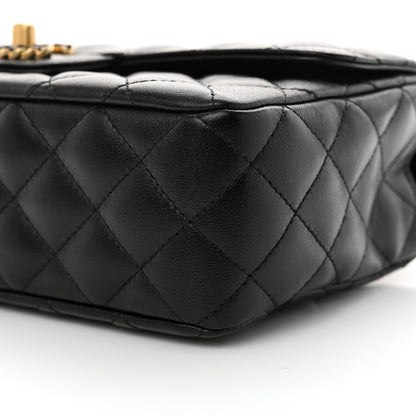 Chanel Lambskin Quilted Small Strass On Top Flap Bag Black 10 of 11