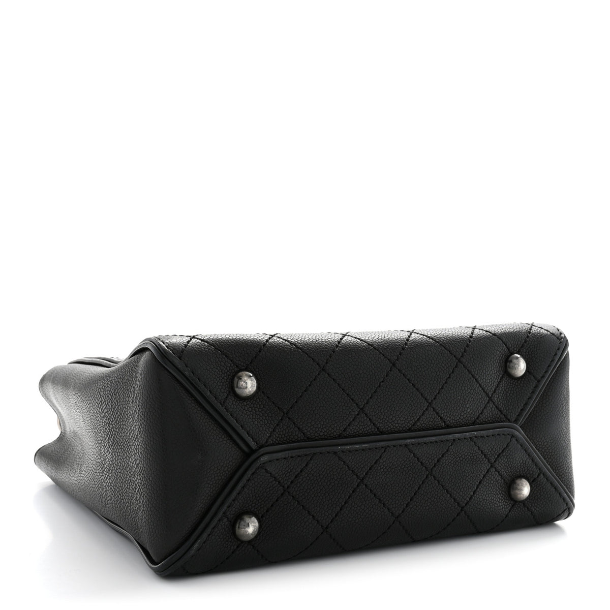 Calfskin Stitched Hamptons Tote Black