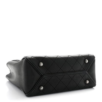 Chanel Calfskin Stitched Hamptons Tote Black 4 of 15