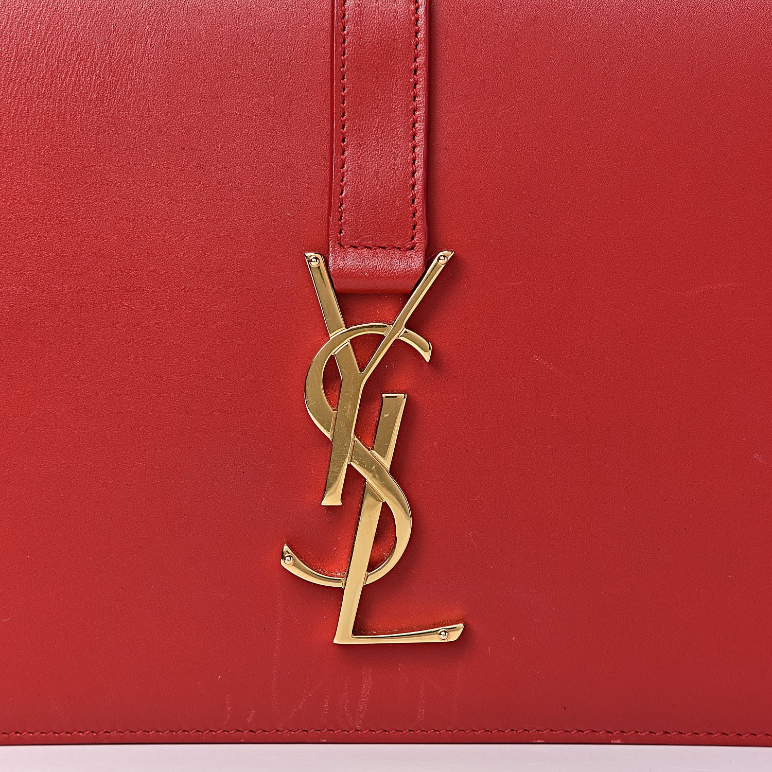 Saint Laurent Smooth Calfskin Medium Classic Monogram Universite Bag Red 20 of 20