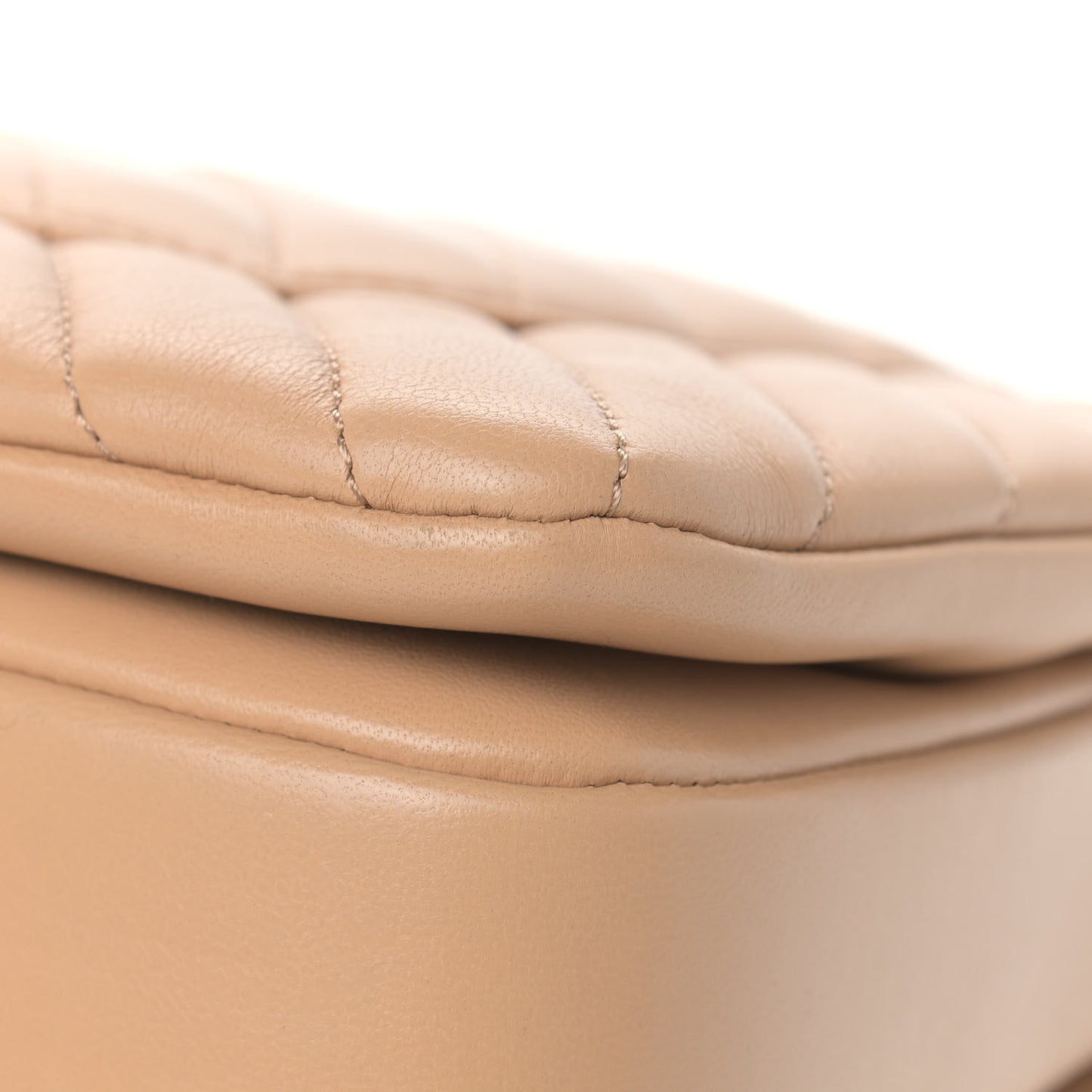 Lambskin Chevron Quilted Medium Trendy CC Dual Handle Flap Bag Beige