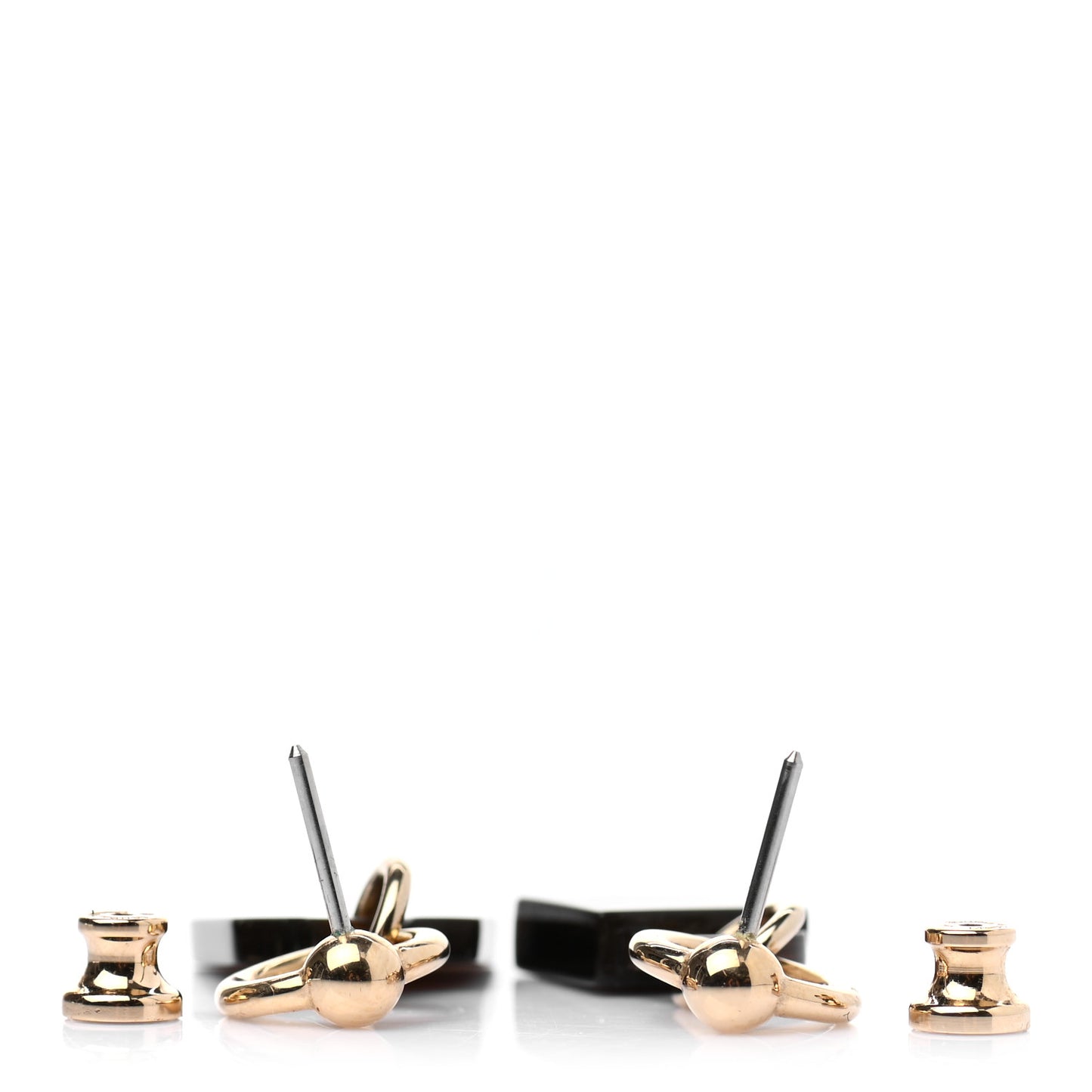 Permabrass Buffalo Horn Wood Amulette Kelly Bag Earrings
