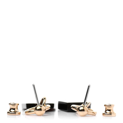 Hermes Permabrass Buffalo Horn Wood Amulette Kelly Bag Earrings 3 of 4