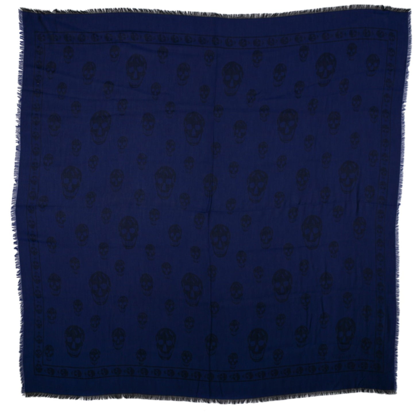 Cotton Viscose Skull Shawl Blue