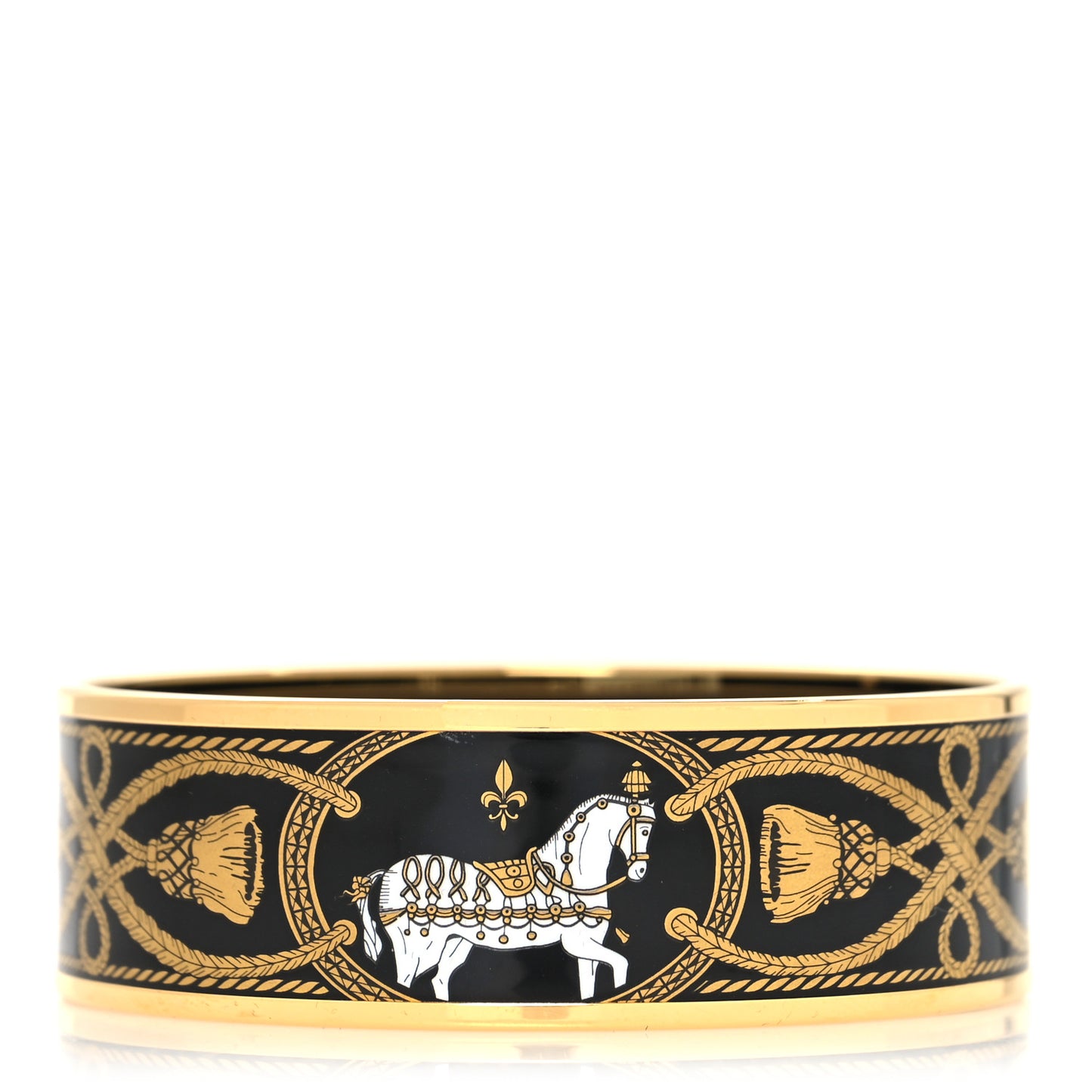 Enamel Printed Wide Grand Apparat Bracelet 65 Black