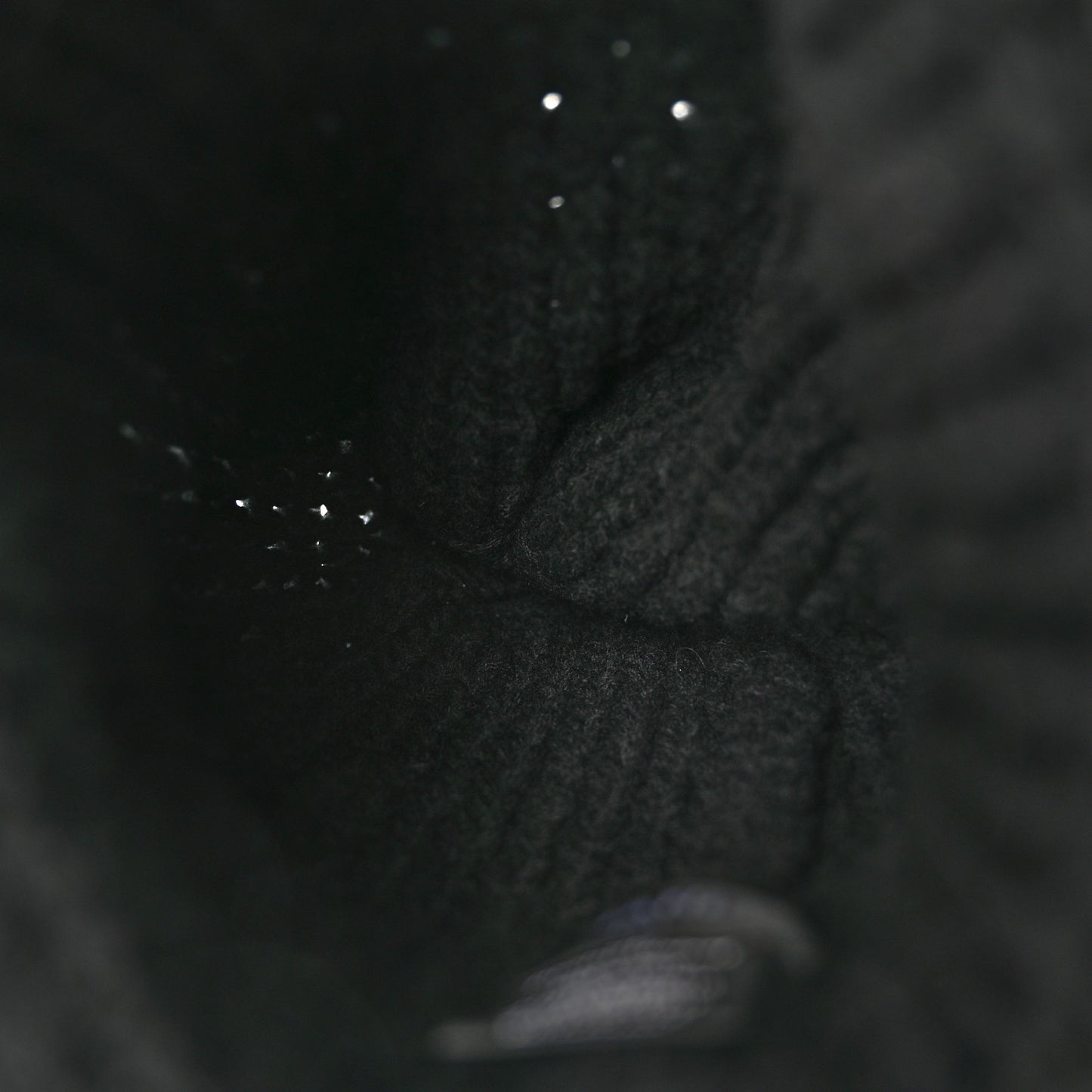 Wool Cashmere CC Beanie Hat Black White