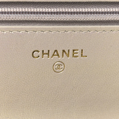 Chanel Iridescent Lambskin Quilted Wallet On Chain WOC Ivory 6 of 12