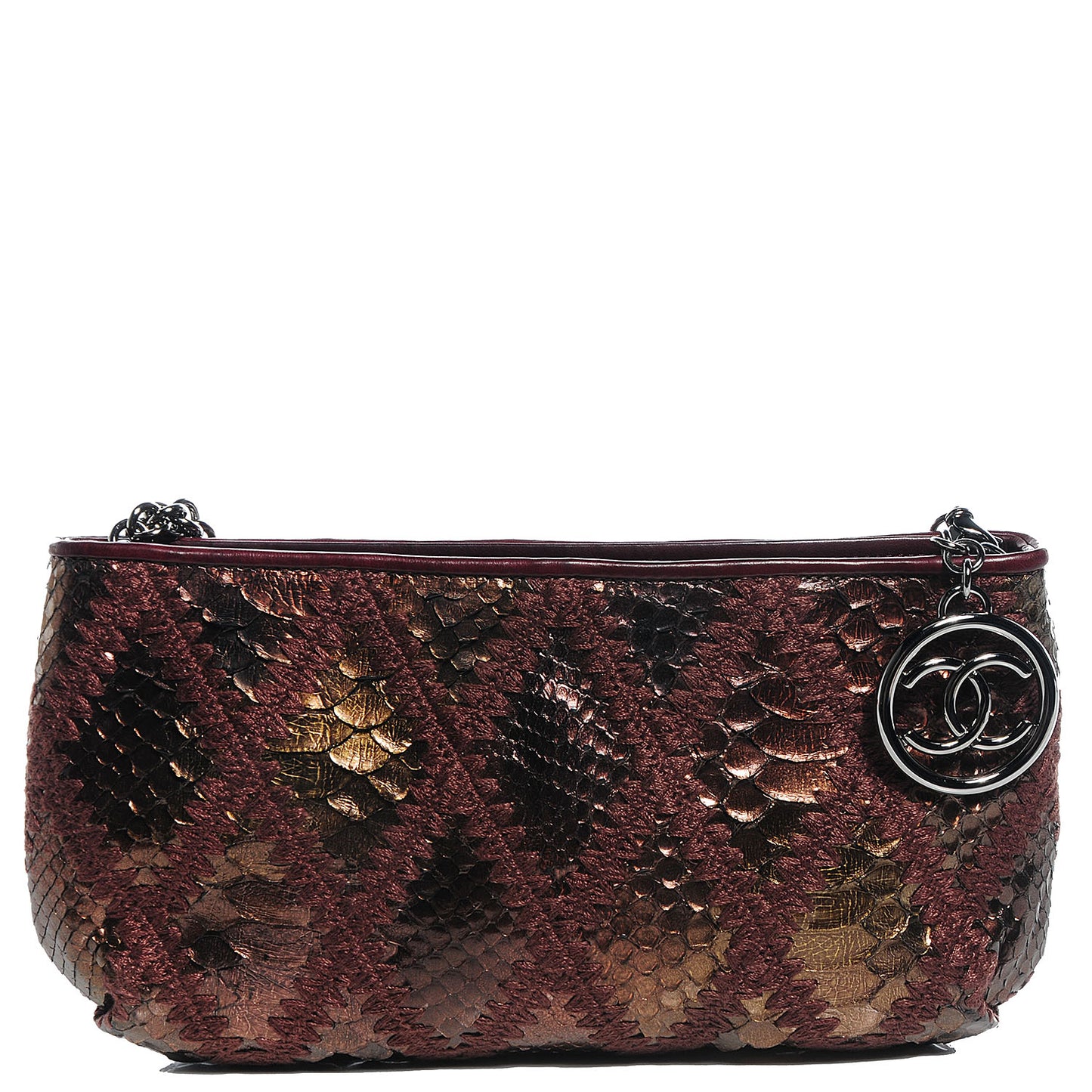 Python Crochet Soft and Chain Pochette Bronze