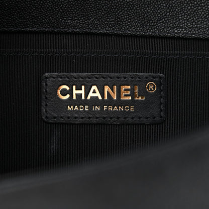 Chanel Caviar Chevron Quilted Medium Boy Flap Black 6 of 11