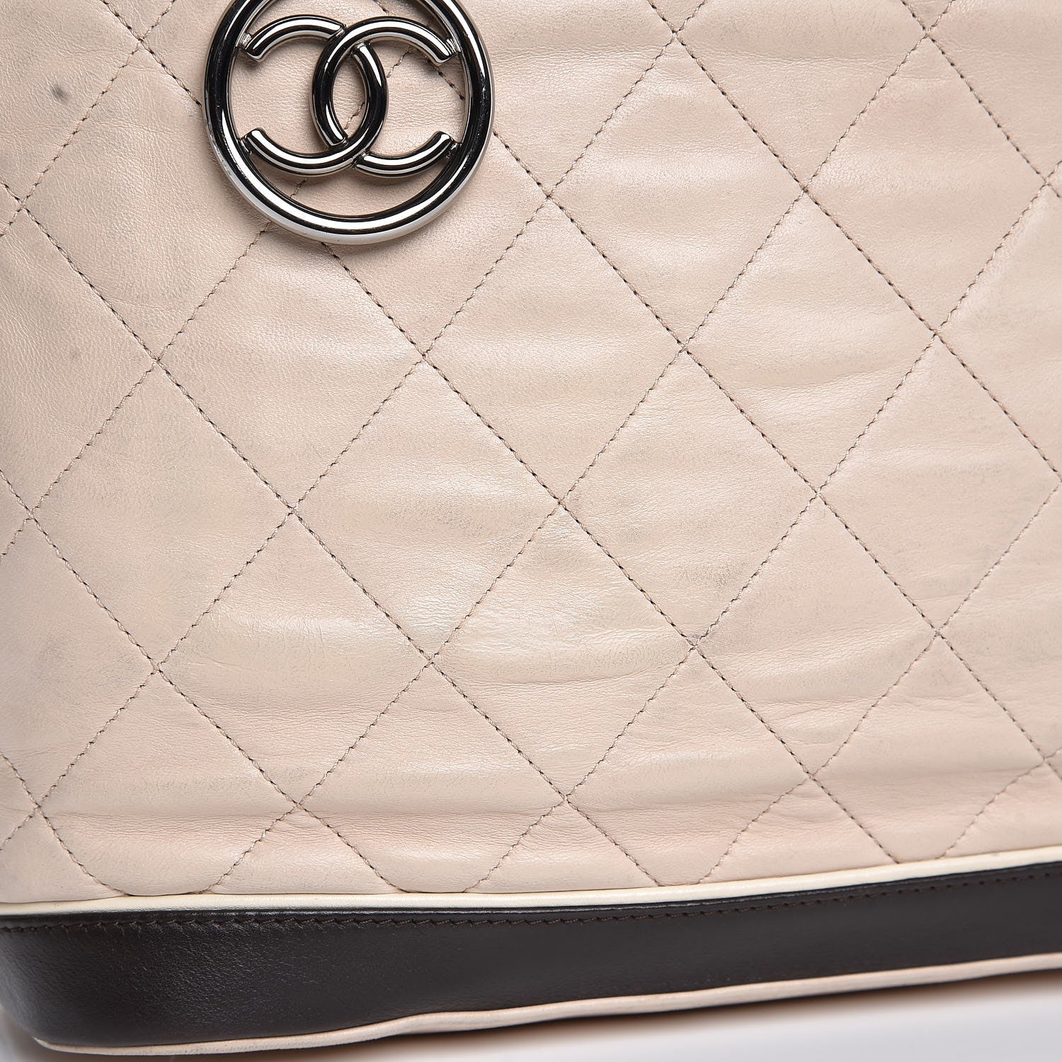 Chanel Lambskin Quilted Small Paris Biarritz Tote Beige Brown 8 of 10