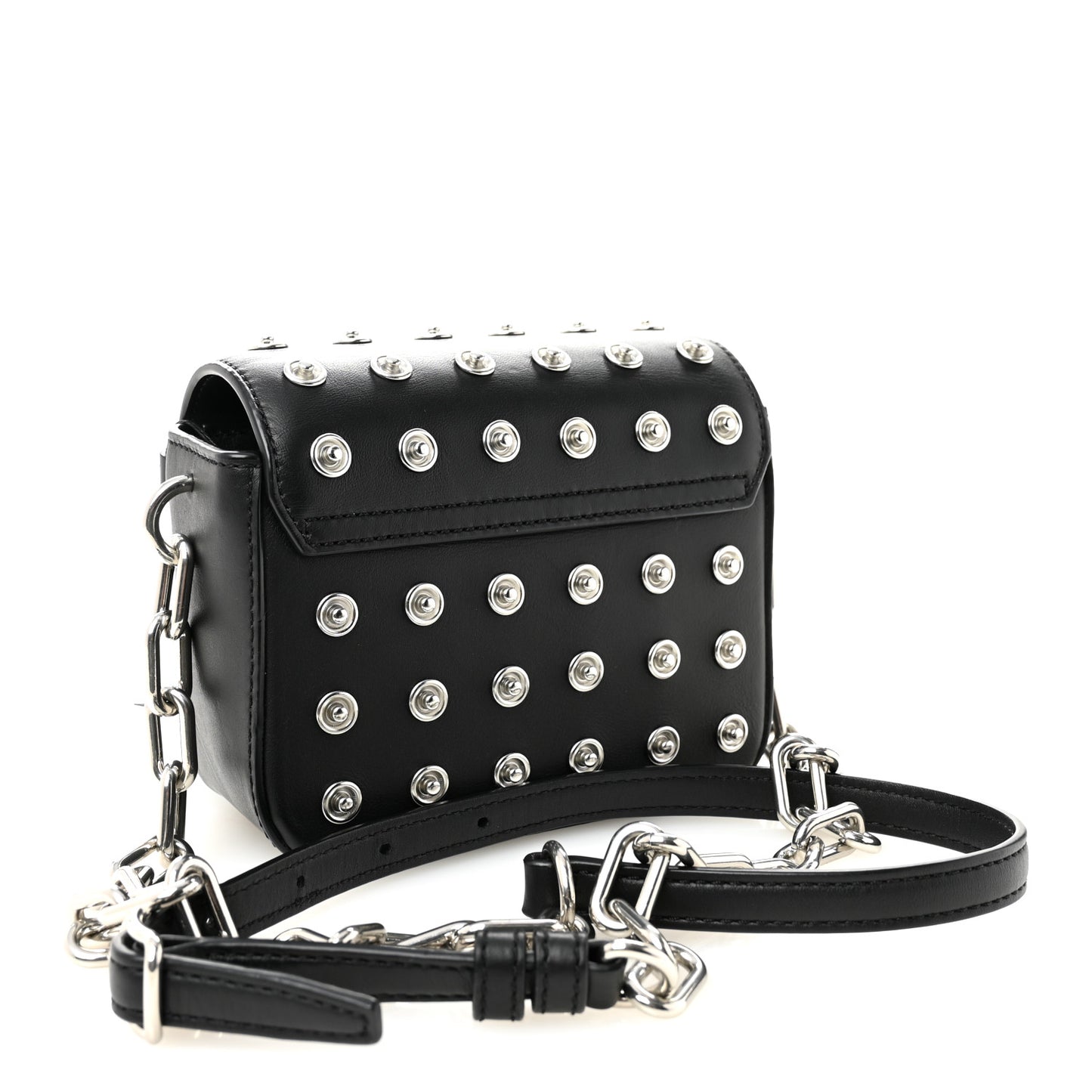 Calfskin Studded Mini Prisma Envelope Shoulder Black