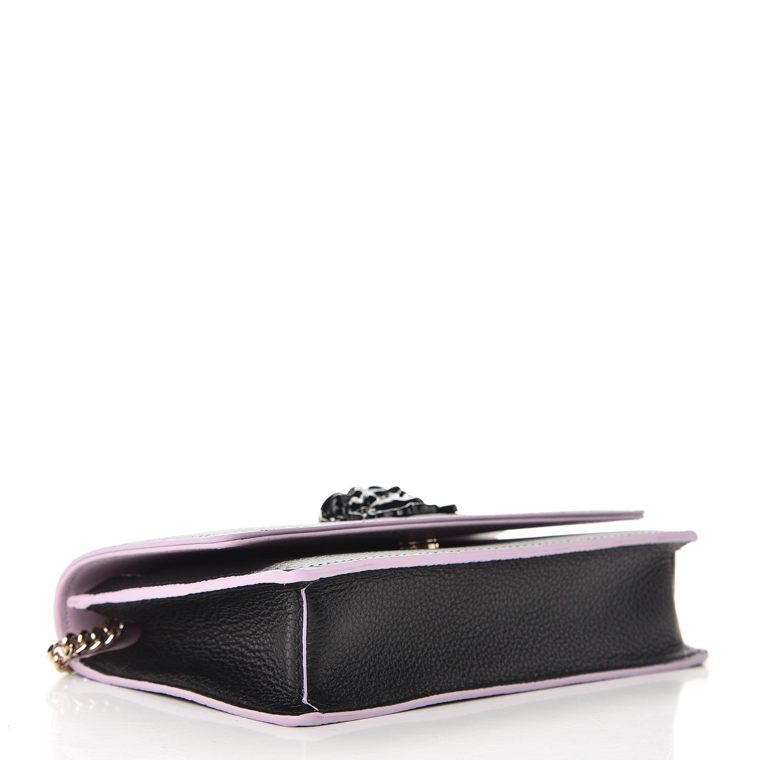 Versace Grained Calfskin Palazzo Chain Evening Bag Black Pink 4 of 6