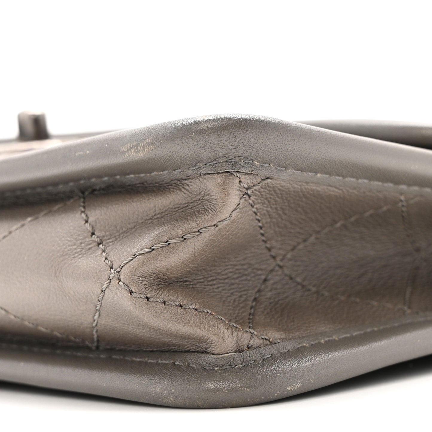 Calfskin Quilted Mini French Riviera Flap Grey