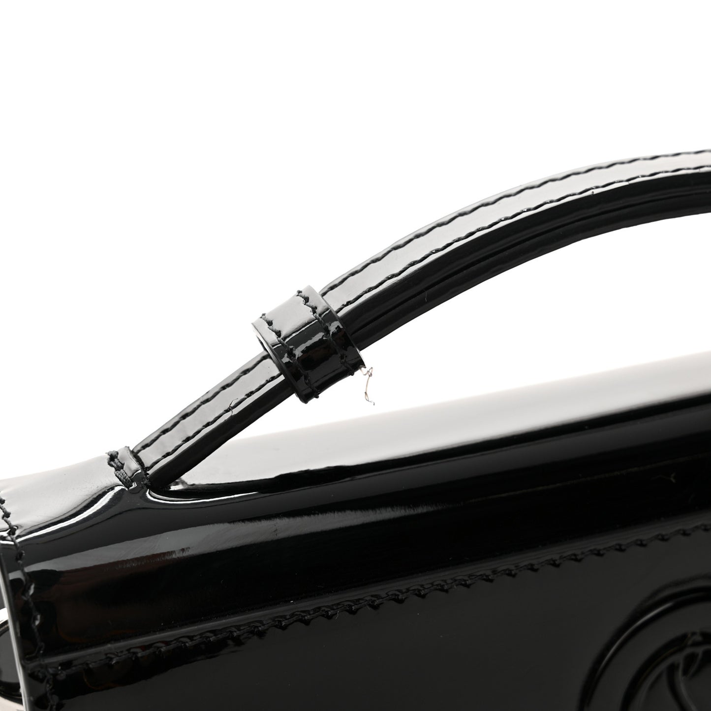 Patent Calfskin Mini Elisa Baguette Black