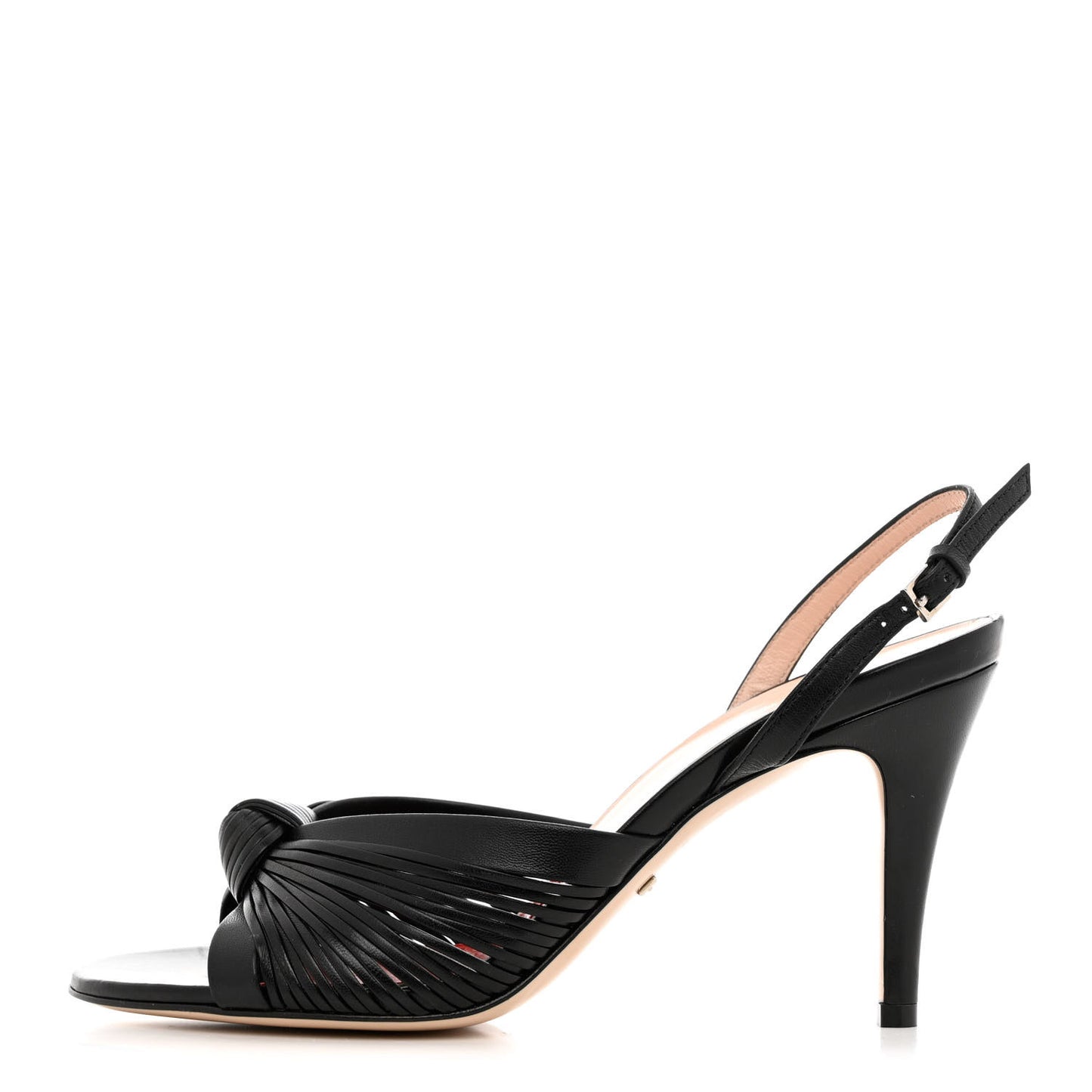 Nappa Crawford Knot Slingback Slide Sandals 36 Black
