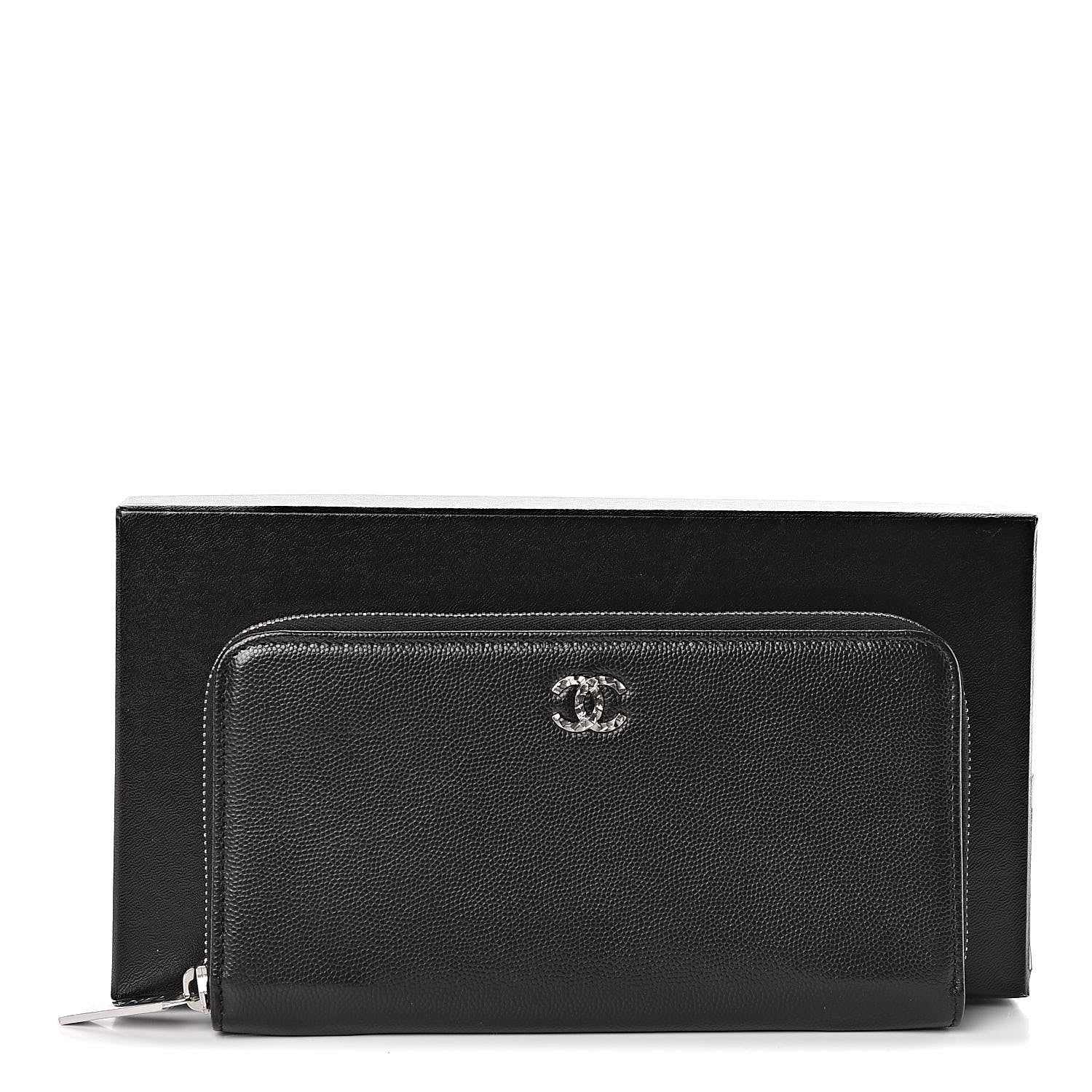 Chanel Caviar Sevruga Zip Around Wallet Black 9 of 9