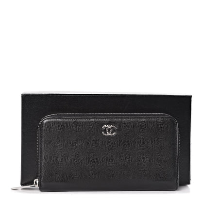 Chanel Caviar Sevruga Zip Around Wallet Black 9 of 9