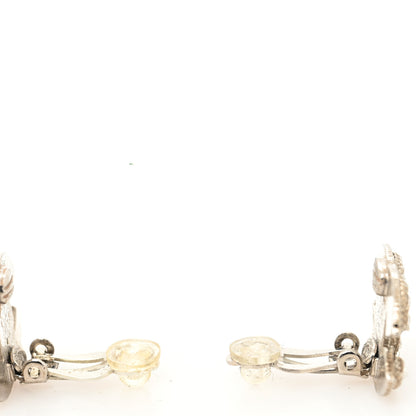 Chanel Crystal CC Clip On Earrings Silver 3 of 4