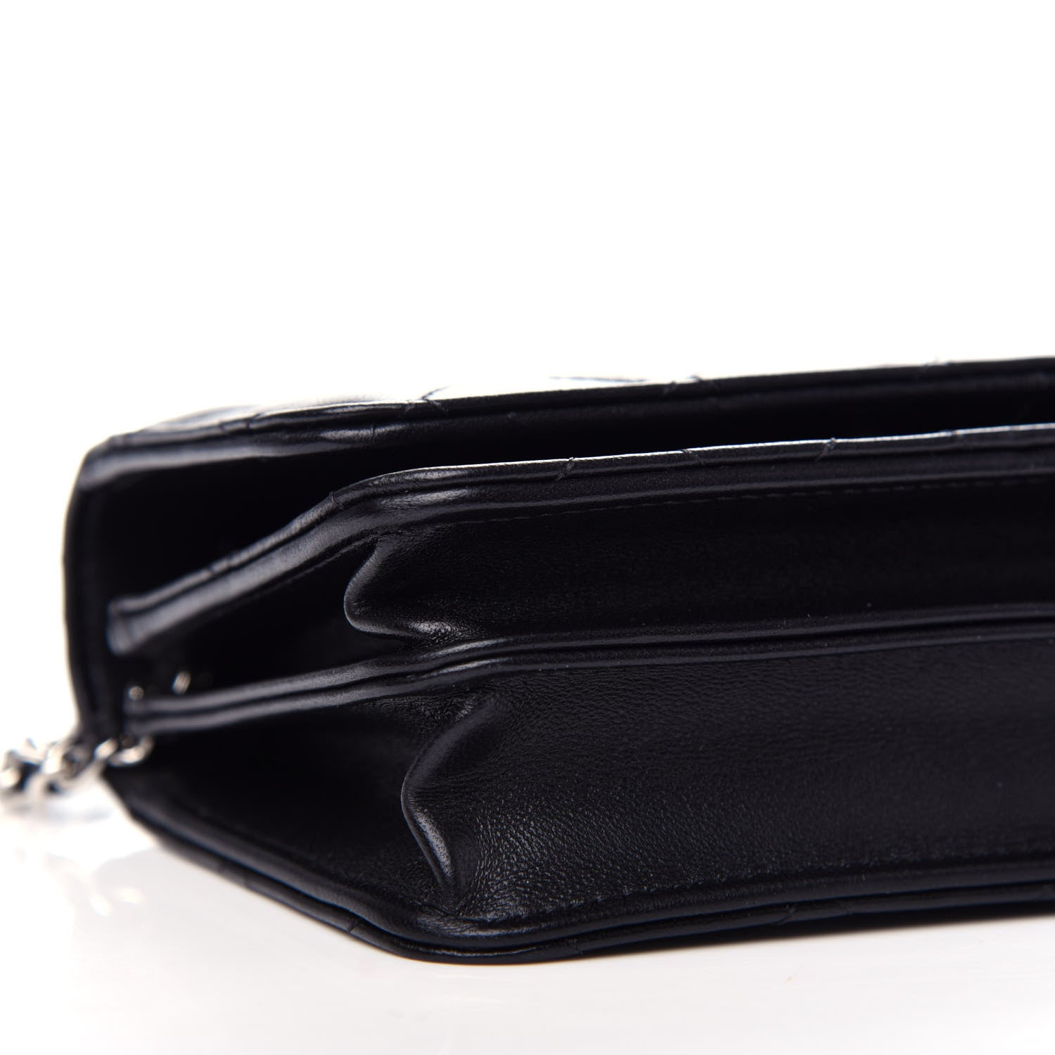 Chanel Lambskin Quilted Mini Wallet On Chain WOC Black 9 of 12