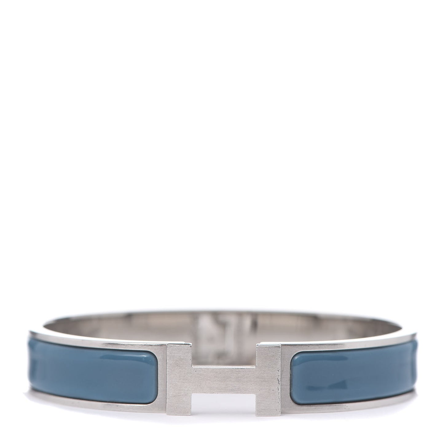 Matte Enamel Narrow Clic Clac HH Bracelet GM Bleu Indien