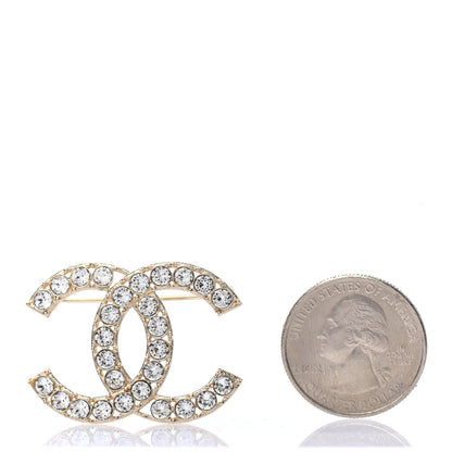 Chanel Crystal CC Brooch Light Gold 2 of 4