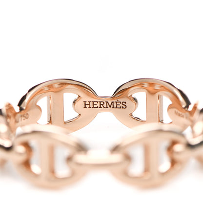 Hermes 18K Rose Gold PM Chaine D'Ancre Enchainee Ring 55 7.25 4 of 7
