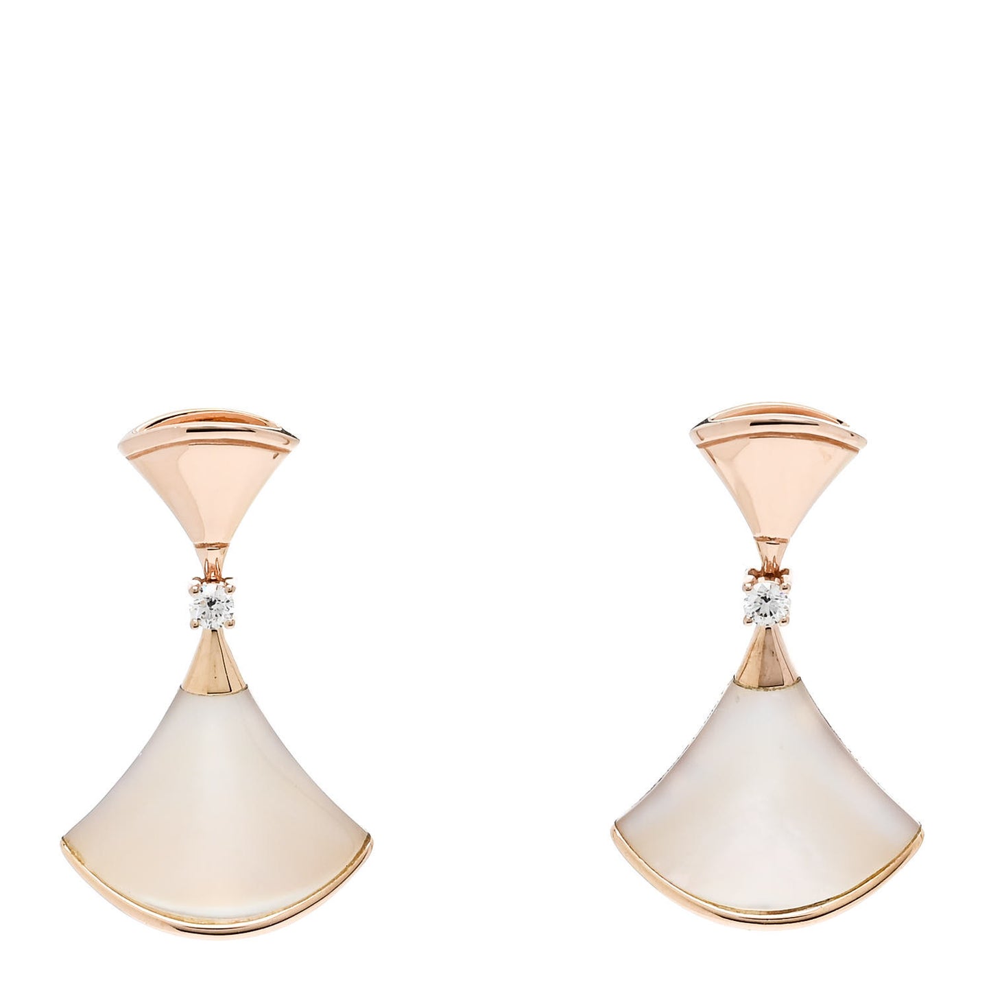 18K Rose Gold Diamond Mother of Pearl Divas' Dream Earrings